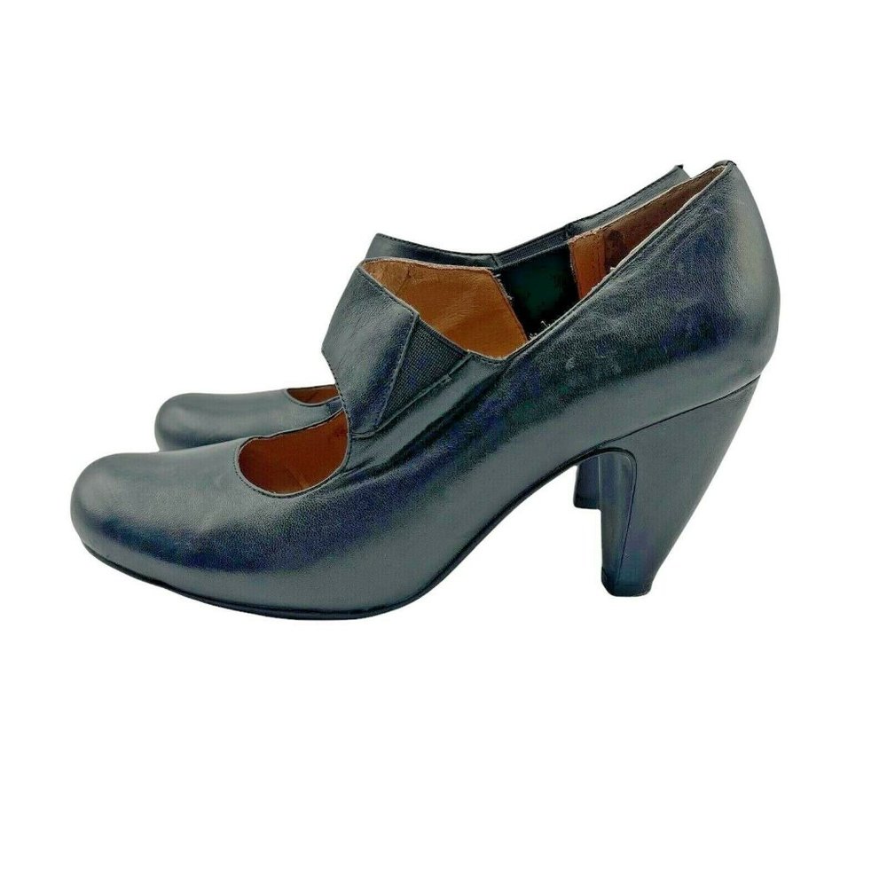 Miz Mooz Women’s  Size 8 Black Leather Heel Mary Janes Shoes Excellent
